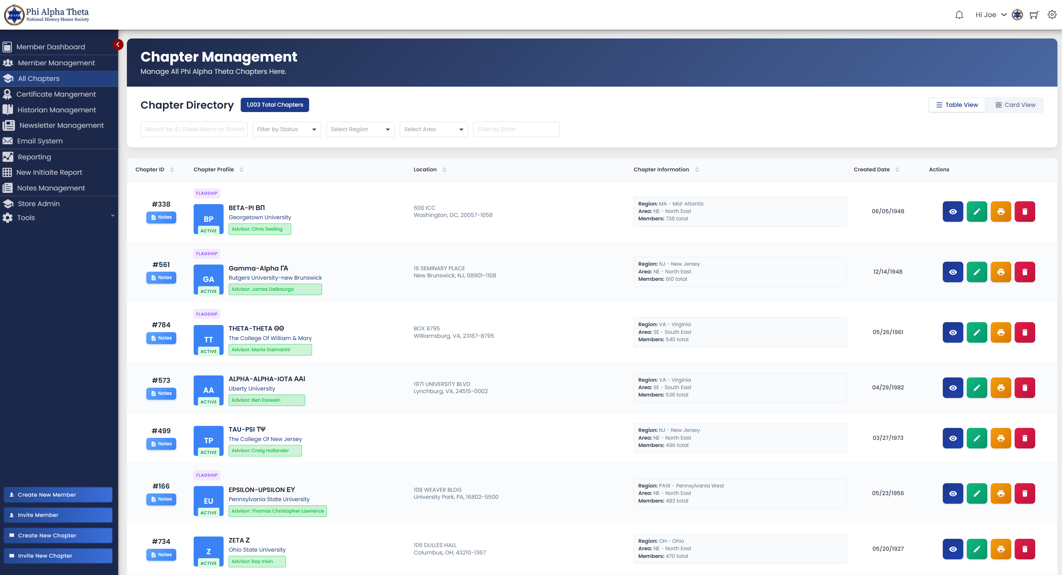 Chapter Management System